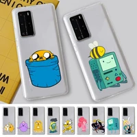 yndfcnb adventure time phone case for samsung a51 a52 a71 a12 for redmi 7 9 9a for huawei honor8x 10i clear case
