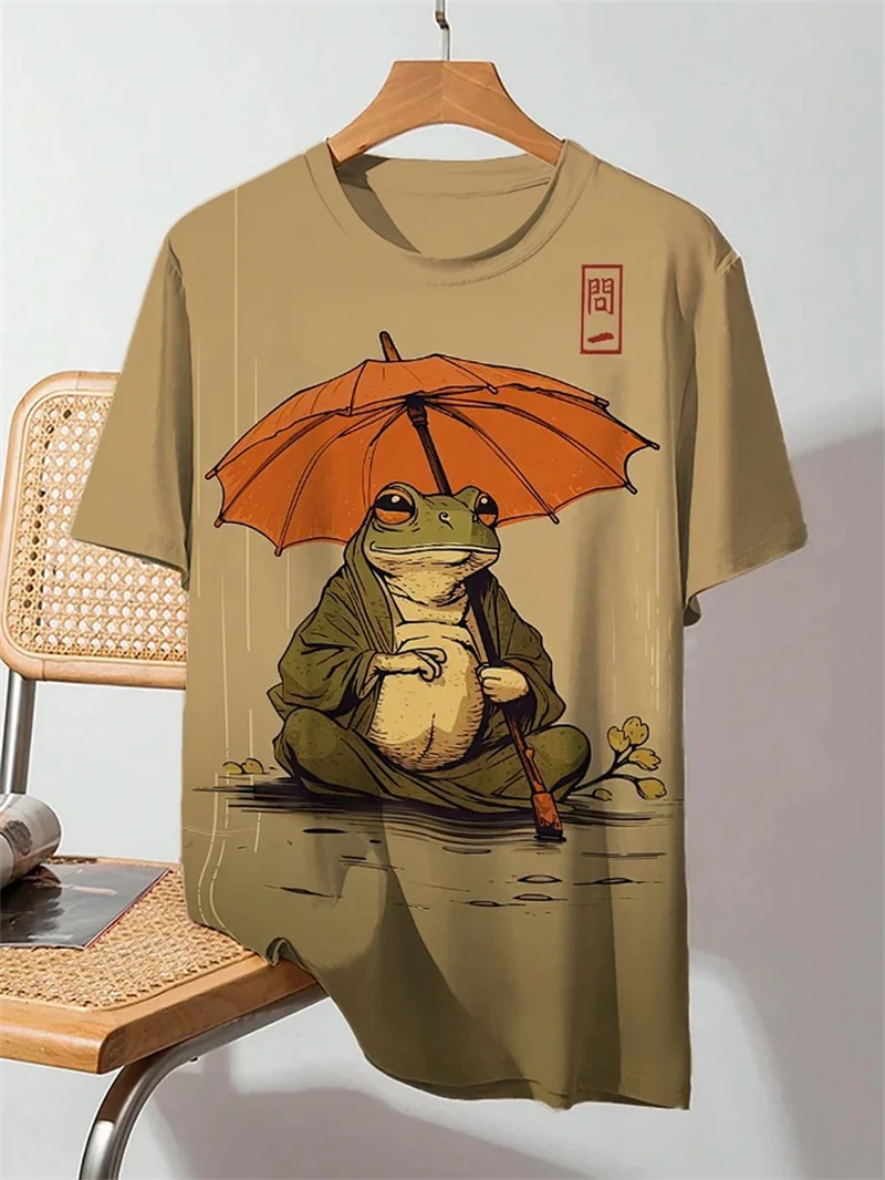 Трендовые японские футболки с рисунком Ukiyo-e для мужчин модные летние унисекс