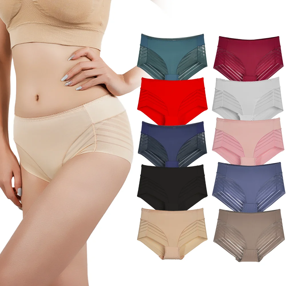 5 шт. женские кружевные трусики с высокой талией сексуальное черное