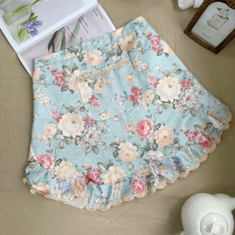 

Apron Cotton Fashion Bib Half Waist Home Cleaning Kitchen Accessories Waterproof Antifouling Women Skirt Cute Flower Soft Fabric