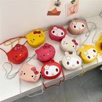 kawaii sanrio kids cartoon kids pu leather mini backpack melody kitty pink kt cute cat girl portable outdoor messenger bag