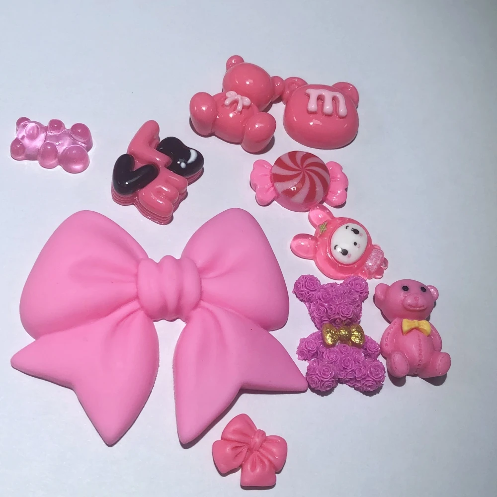 Фото Kawaii Роза Плюшевый Мишка Большой Бантик Конфеты Смола Очарование Diy Ремесла Непотрібный Чехол Для Телефона Коробка Для Хранения Ноутбука Украшения Для Скрапбукинга №2