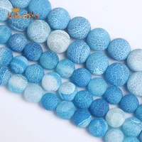 natural blue frost cracked agates beads dream dragon veins onyx loose beads for jewelry making diy bracelets handmade 4 12mm 15