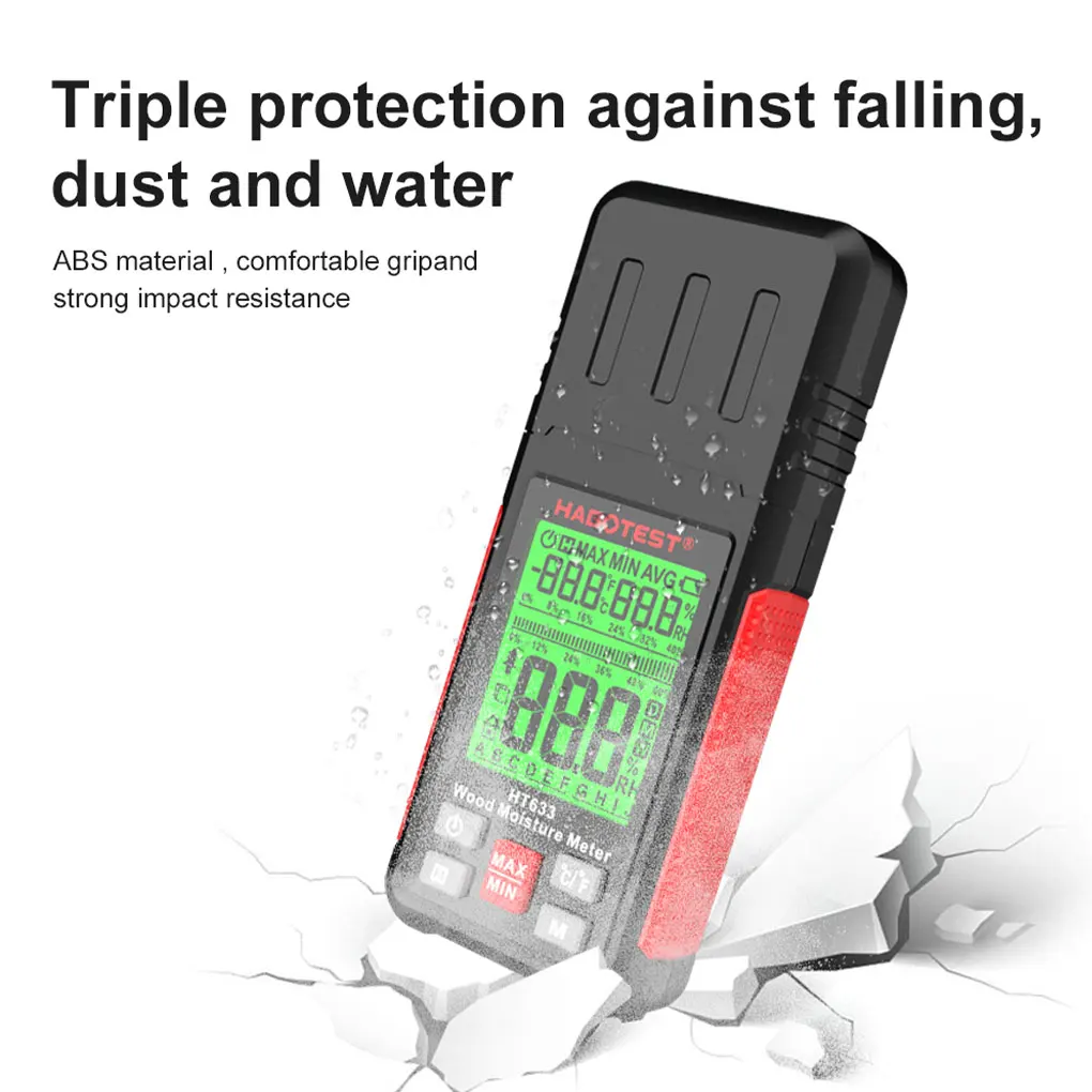 

Digital Moisture Meter Temperature Humidity Tester Hygrometer Measuring