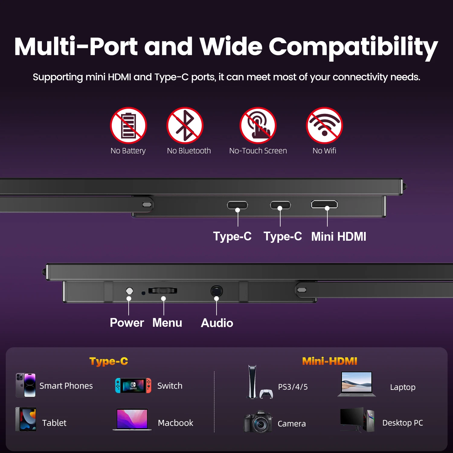 Идеальный портативный монитор UPERFECT 18,5 дюймов, 120 Гц, 100% sRGB, 1080p, FreeSync, IPS-динамики, USB-C, Mini HDMI, игровой дисплей для телефонов, PS5, Xbox, Switch и ПК. (art.: 3920d912a4591) - 3920d912a4591