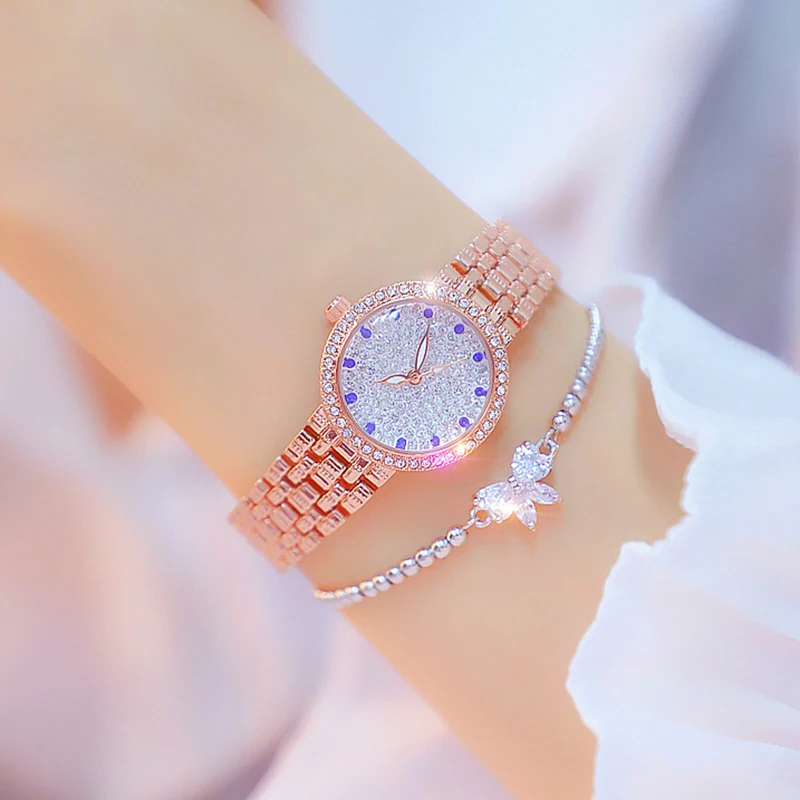 Reloj Mujer Luxury Brand Silver Wrist Watch For Women Rhinestone Clock Small Dial Fashion Casual Ladies Dress Watch Montre Femme