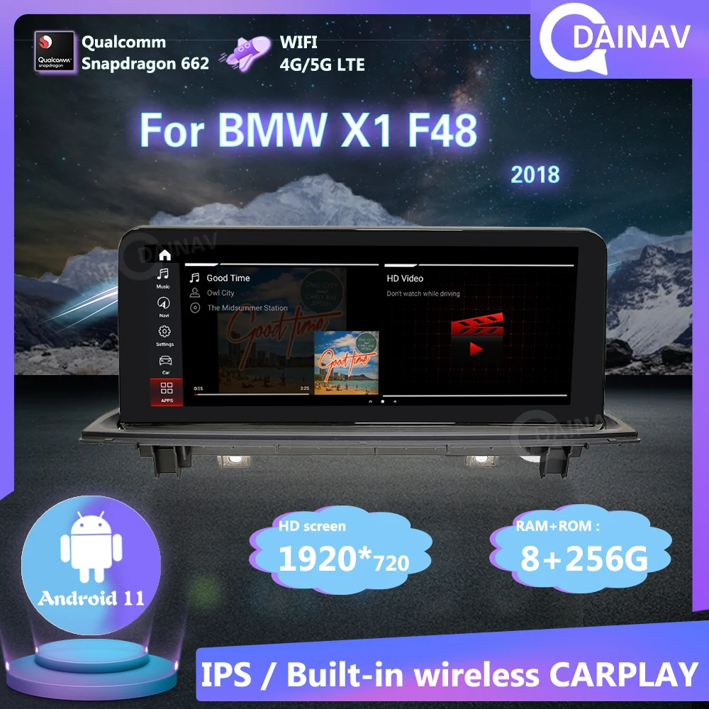 

CarPlay 256 ГБ 2 Din Android 11 автомобильный стерео видеоплеер для BMW X1 F48 2018 EVO система автомобильный радиоприемник Авторадио головное устройство GPS