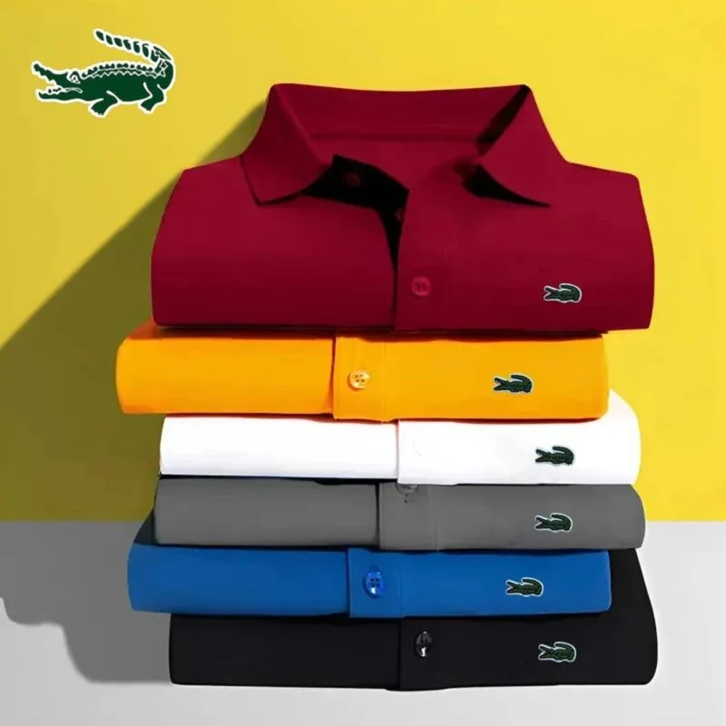 

2023 Summer Embroidery Casual POLO T-shirt Men's Clothing High Quality Brand Business Men's Lapel Short Sleeve Polo Shirt