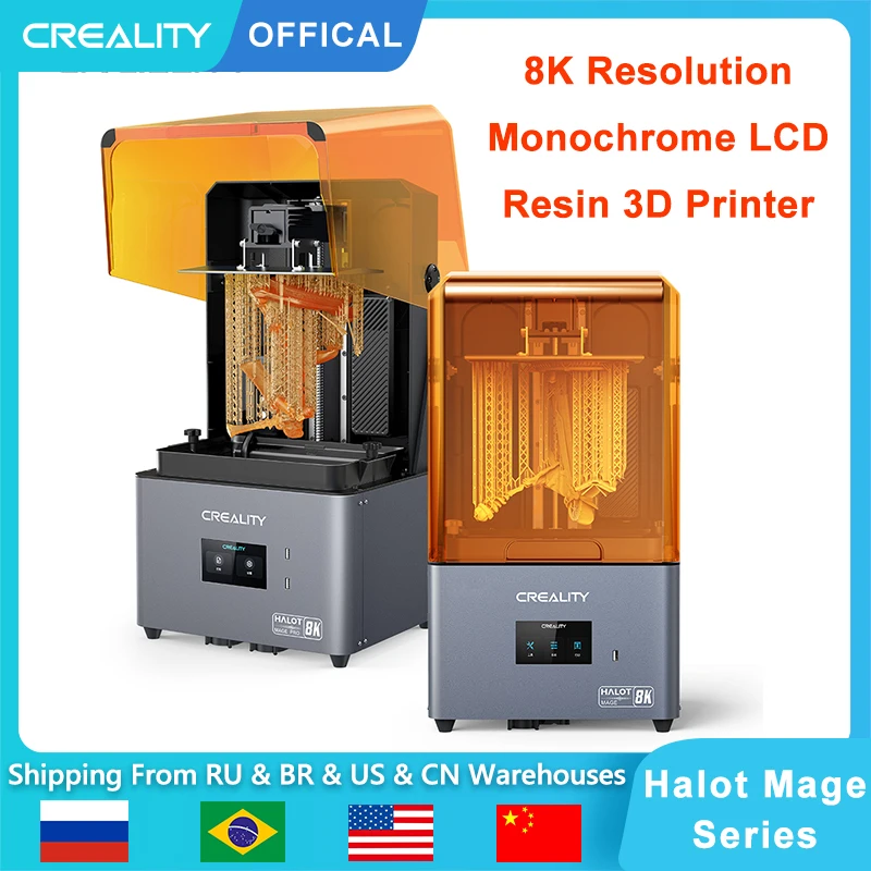 

3D-принтер Creality Halot Mage 8K, монохромный, с ЖК-дисплеем и двумя осями Z, 170 мм/ч
