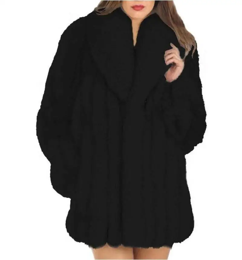Faux Fur Coat Warm Jacket Women Winter Fashion Faux Fox Fur Coat Artificial Long Fur Coats Overcoat Woman Solid Furs Jackets