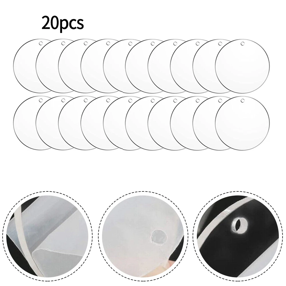 

20x Clear Blank Acrylic Christmas Bauble DIY Xmas Tree Hanging Decoration For Keychain Pendant DIY Jewelry Making Accessories