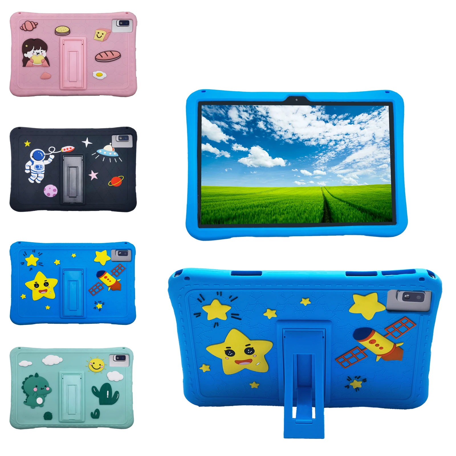 

Cartoon Tablet Cover for Samsung Galaxy Tab A7 Lite 8.7 Inch 2021 SM-T220 T225 Soft Silicone Stand Tablets Case + Pen