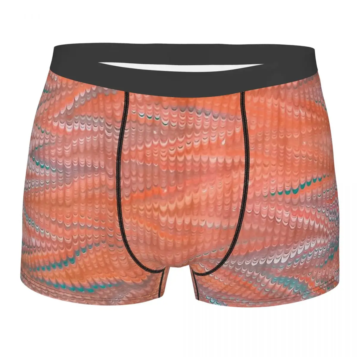 

Orange Scallopped Marbling Pattern Marbling Marbled Marble Underpants Homme Panties Men's Underwear Print Shorts Boxer Briefs