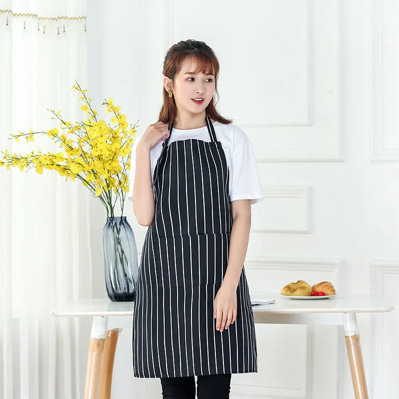 

Аксессуары для кафе, модный кухонный комбинезон с цветами SmallFresh, полосатый фартук для ресторана, простой женский фартук для готовки