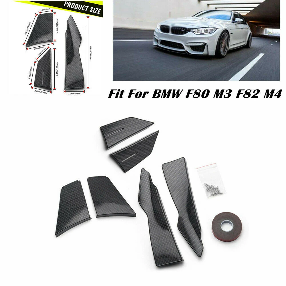 

Car Bumper Carbon Pattern Combined Wind Knife Splitter Spoiler Set For BMW F80 M3 F82 M4 Car Styling