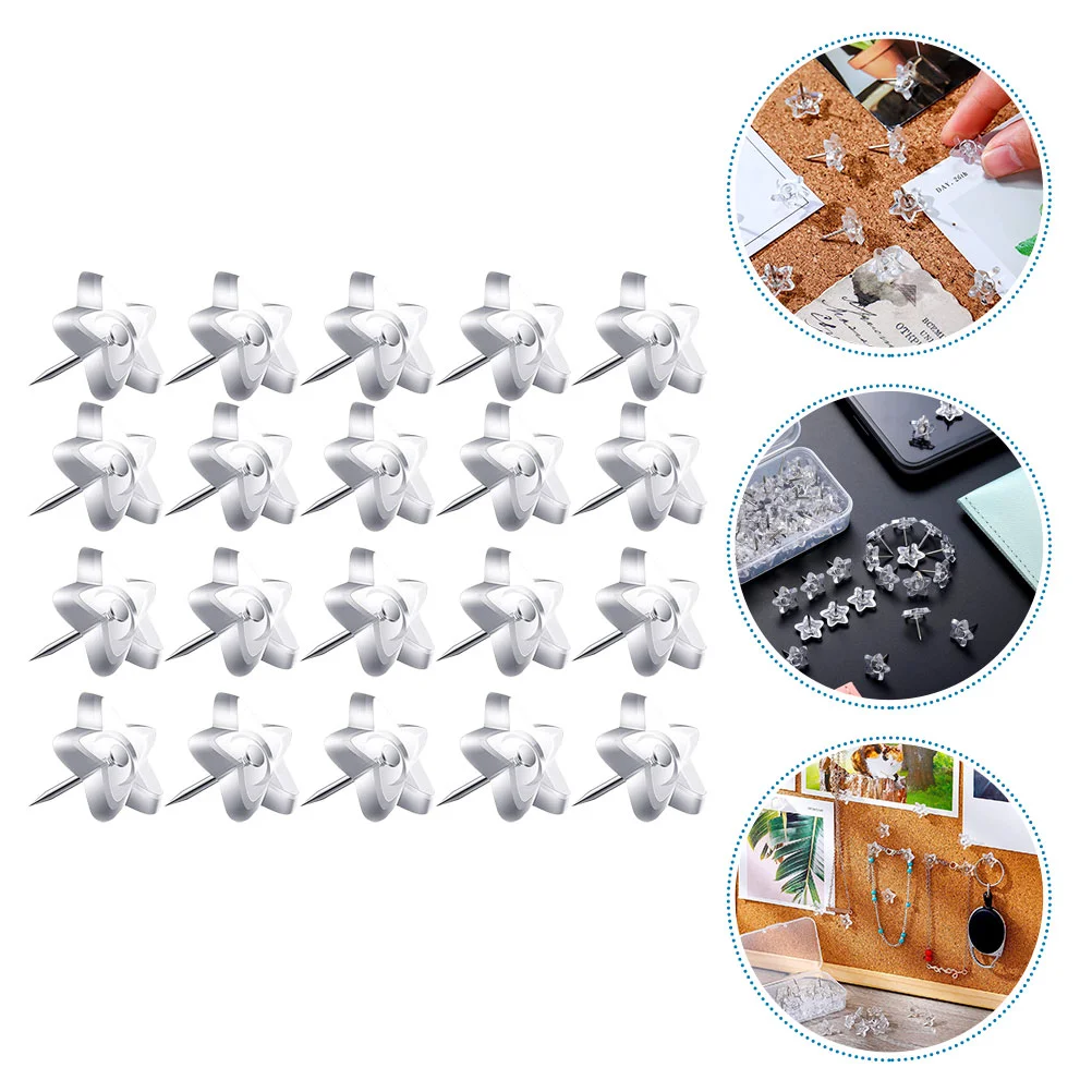 

200 Pcs Transparent Pentagram Office Decor Map Thumbtacks Reliable Pushpins Decorative Cork Drawing School Supply Plastic Home