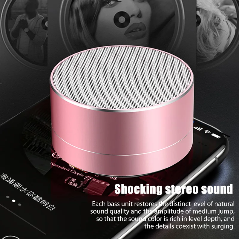 

Portable Multi- Color Wireless Subwoofer Small Speaker A10 Mini Bluetooth Speaker Lock and Load Spray TF Card USB Speakers