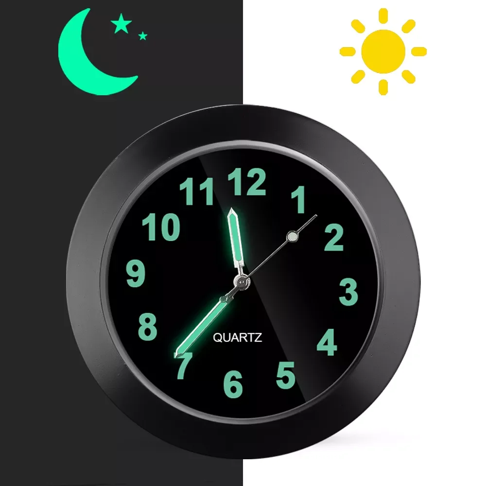 

AUTO PARTS Hot 43mm Car Clock For Car Luminous Auto Gauge Air Vent Quartz Clock with clip Auto air outlet Watch Car styling