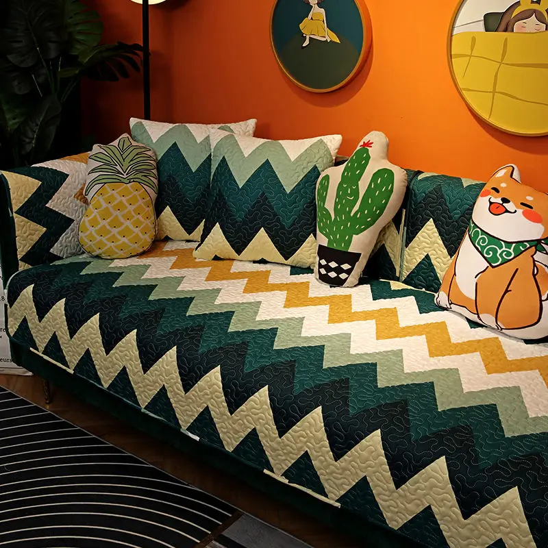 

Jacquard sofa cover thickened non-slip cartoon cushion cover cotton velvet universal living room universal furniture protective