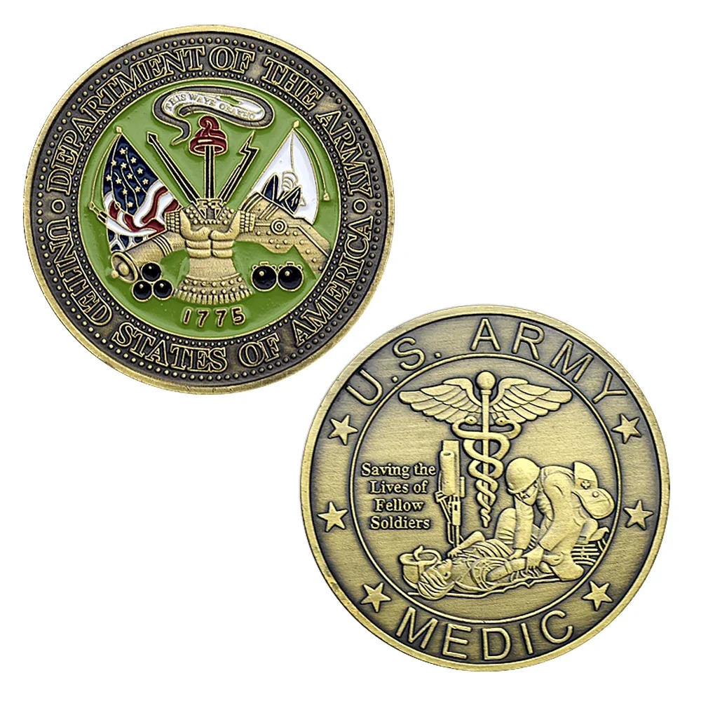 Медик армии США позолоченная монета-вызов экономия жизни наших солдат