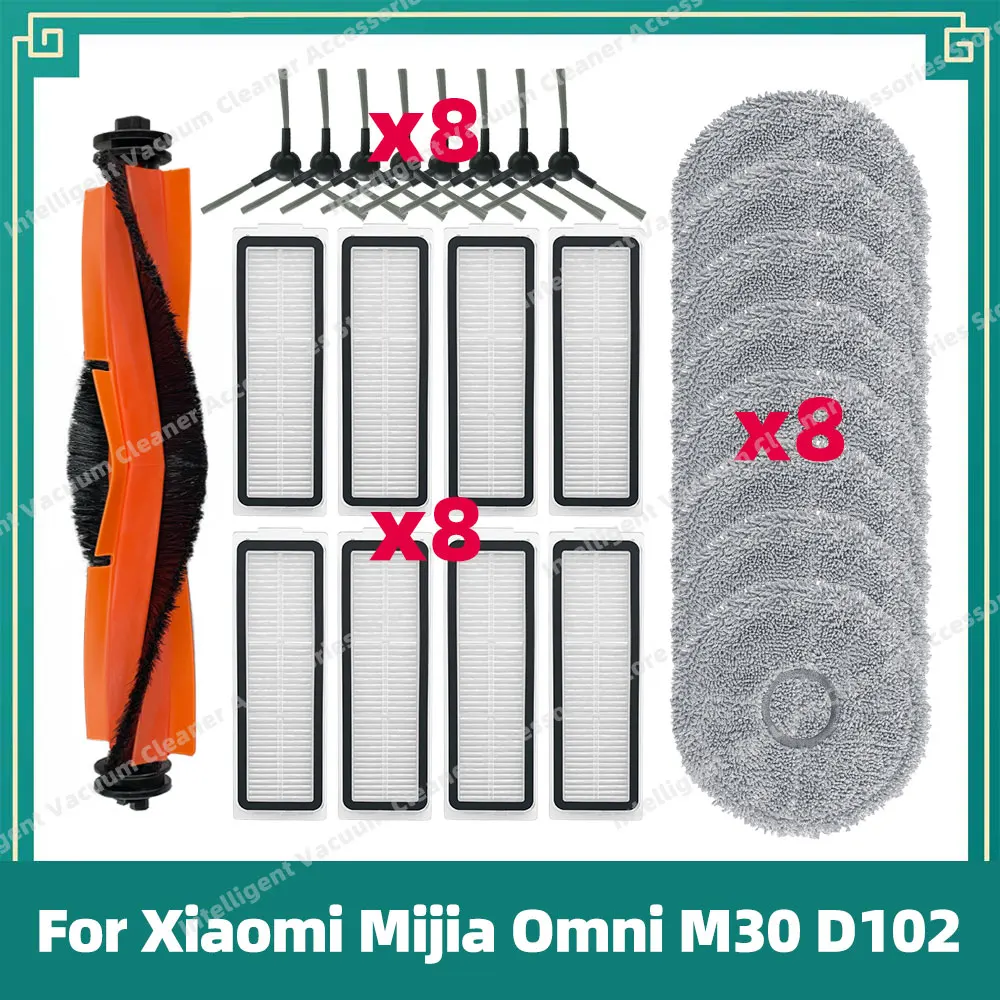 

Совместим с роботом-пылесосом Xiaomi Mijia Omni M30 D102, основная боковая щетка, тканевый мешок для пыли, аксессуары, запасные части