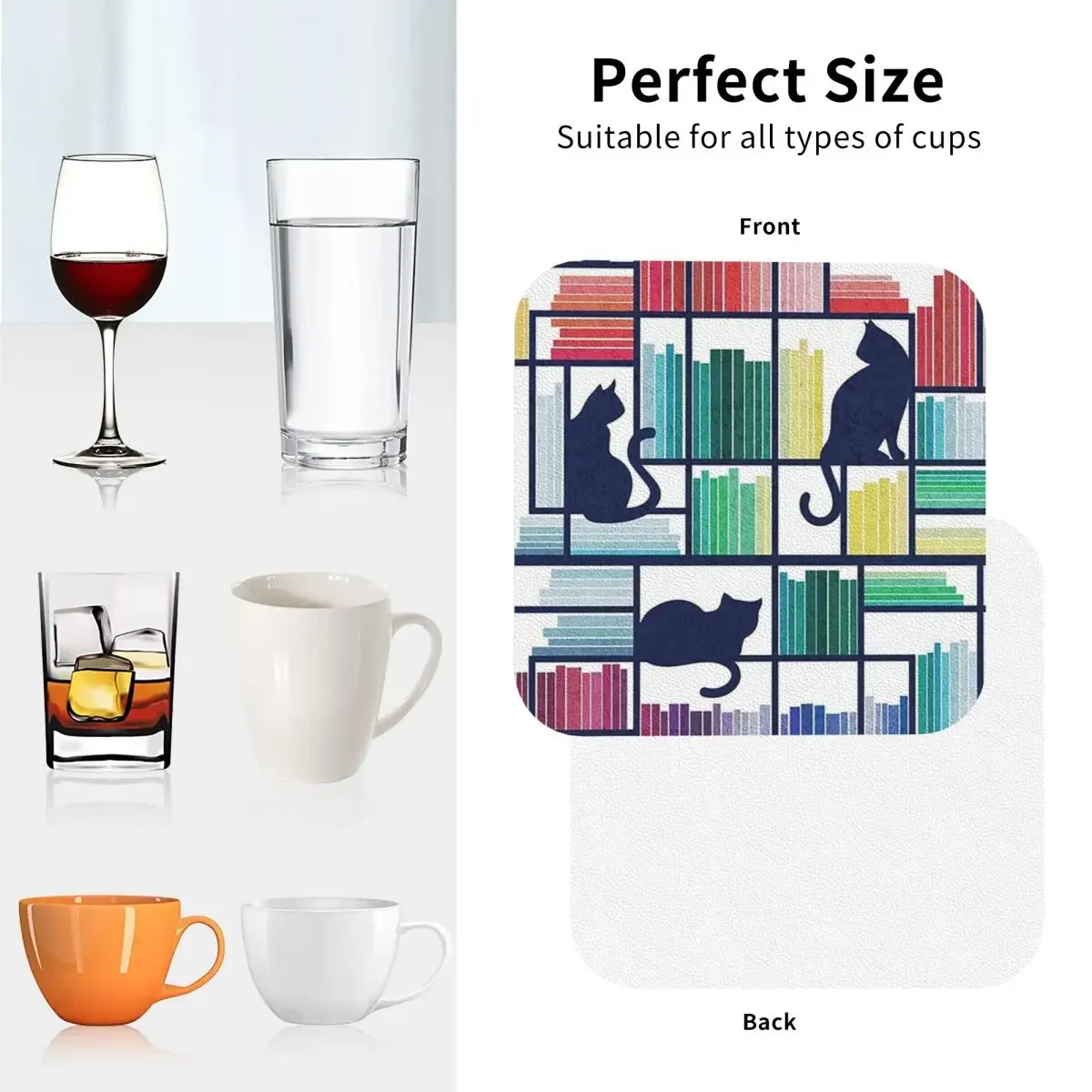 Радужная книжная полка темно-синяя и подставки для библиотеки кухонные чашек