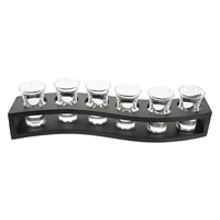 shot glass tray holder glasses serving wooden server cup cocktail display tequila stand cups bar set dispenser storage party