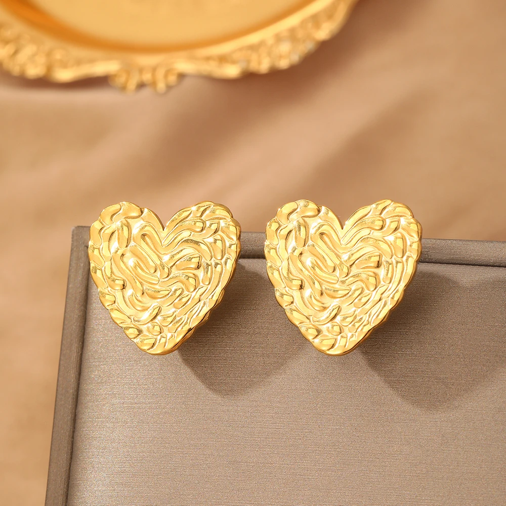 Серьги из нержавеющей стали винтажные простые серьги с сердечками неправильной