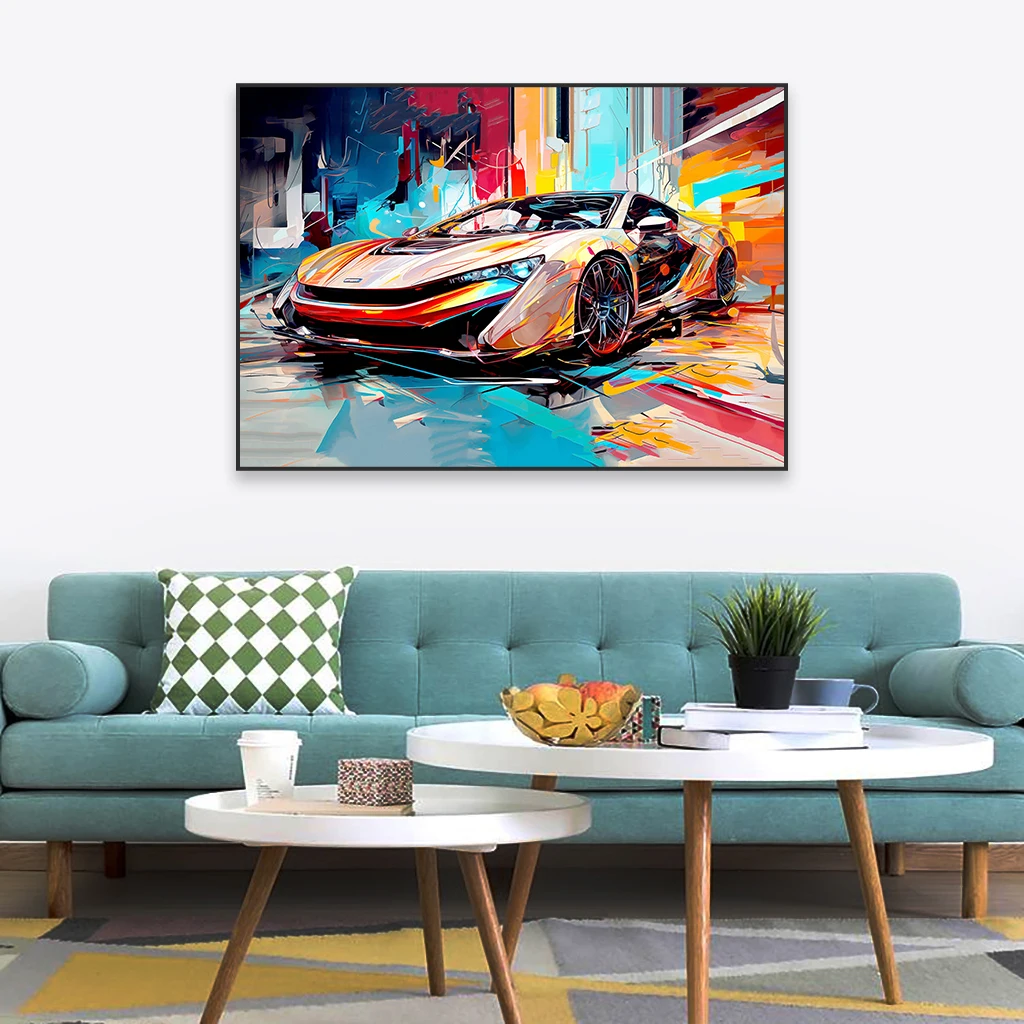 Абстрактный граффити настенный плакат с автомобилем модные автомобильные
