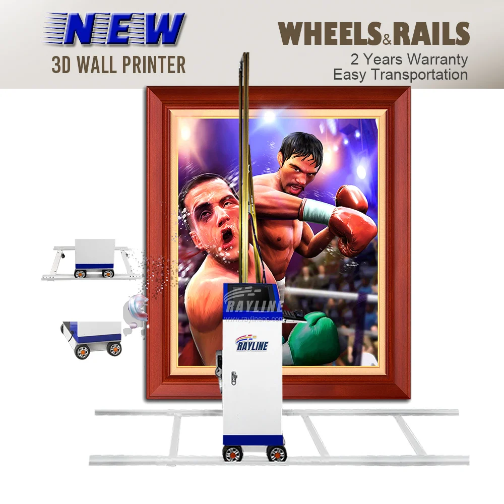 Настенный художественный раствор 3D принтер 5D CMYKW УФ-настенный Краска УФ-принтер