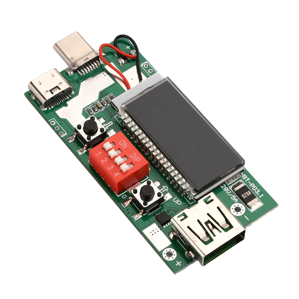 

Тестер быстрой зарядки 140 Вт, 28 в, 5 А, тестовая плата зарядной платы PD3.1, тестер протокола быстрой зарядки, электронный модуль приманки напряжения