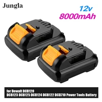 new 12v 8 0ah max lithium ion battery replacement for dewalt dcb120 dcb123 dcb122 dcb127 dcb124 dcb121 rechargeable batteries