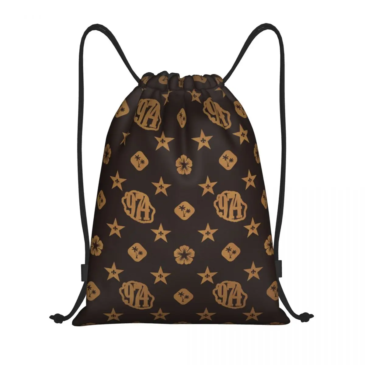 

Custom Reunia Island 974 Luxury Drawstring Bags Men Women Lightweight Fleur De Lys Sports Gym Storage Backpack