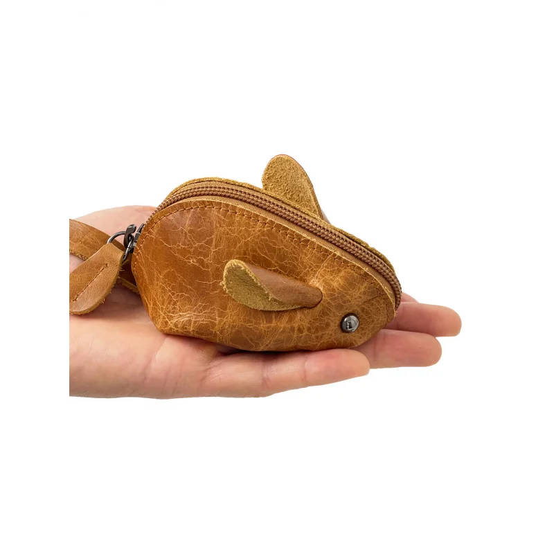 Мышь милая коровья кожа женская и мужская сумка для карт кошелек монет