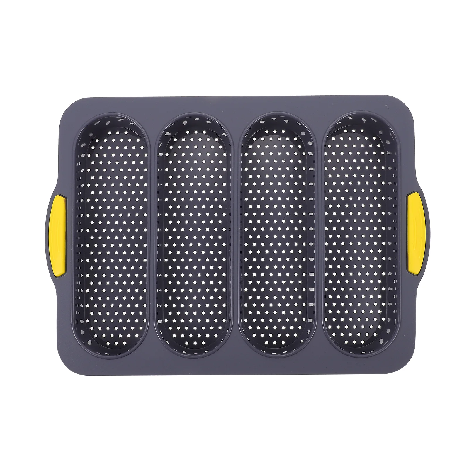 

4 Slot Sausage Buns Silicone Mold Bread Cake Bakeware Supplies Baking Silica Gel French Loaf
