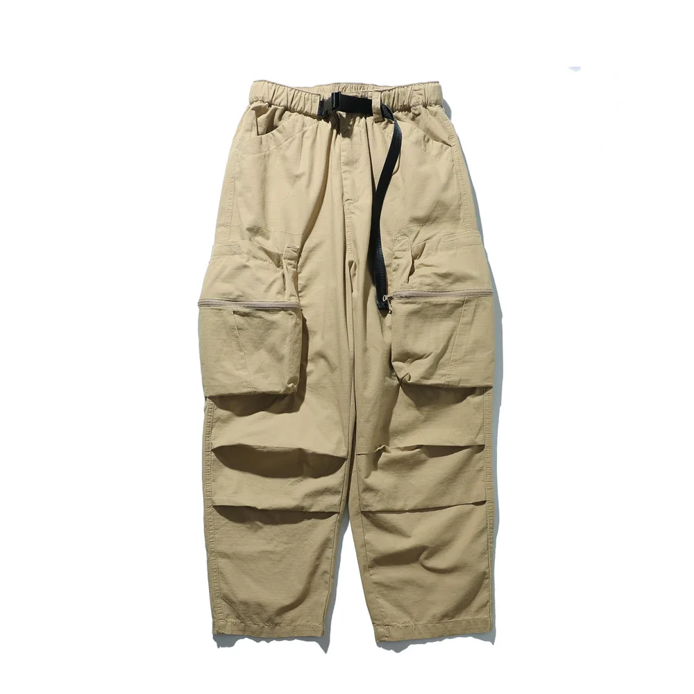 

High Quality Wide Leg Casual Pants with Belt Pantalones Tipo Cargo Trousers Men Japanese Streetwear Cargo Pants Men Harem Pants