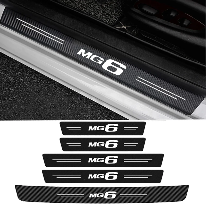 

5PCS for Morris Garages MG 6 MG6 Logo 2021 2020 2019 2018 2017 2016 Car Door Sill Protector Rear Trunk Bumper Threshold Sticker