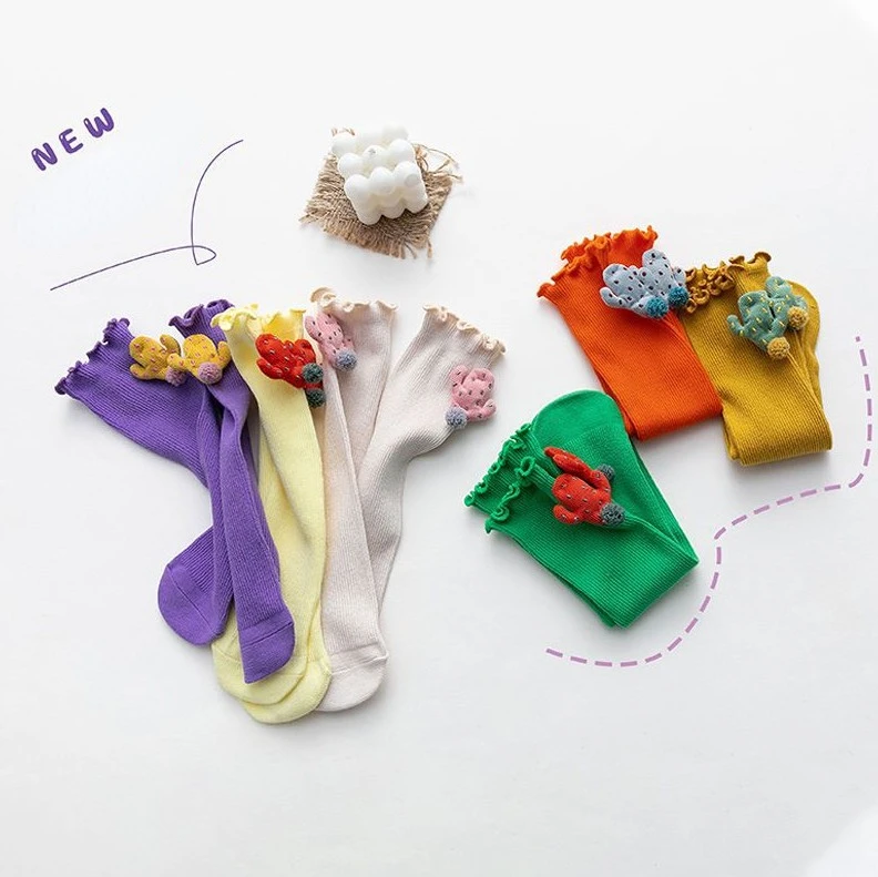 

Criscky 2022 Autumn Girls Baby Socks Cartoon Socks Baby Princess Socks Infants Knee Length Socks Newborn Thin Cotton Socks