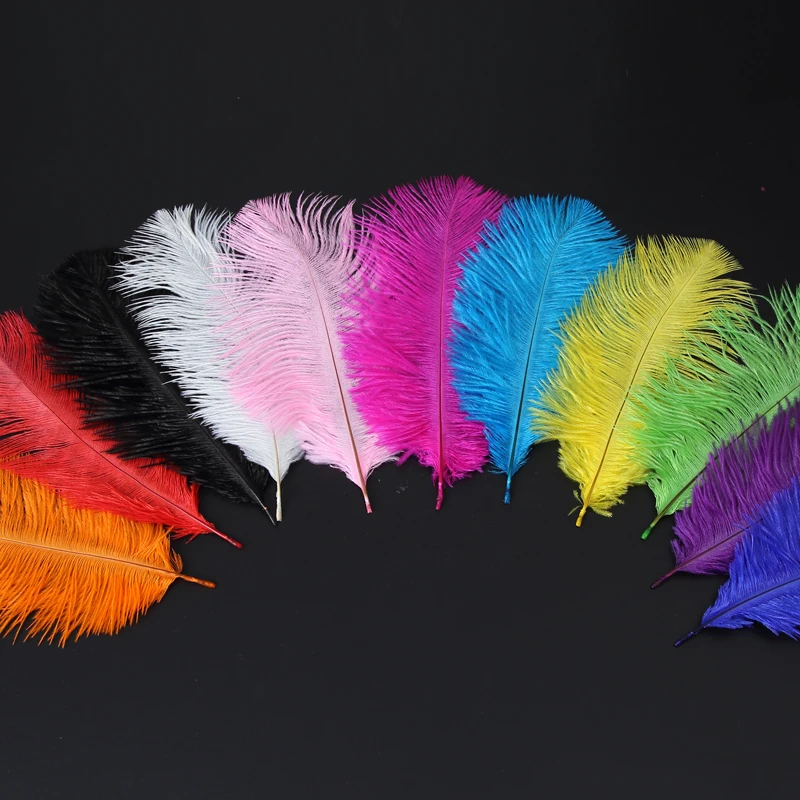

10 PCS 20-25CM Ostrich Feathers DIY Wedding Plumes Centerpiece for Table Christmas Tree Decor Handicraft Needlework Accessories