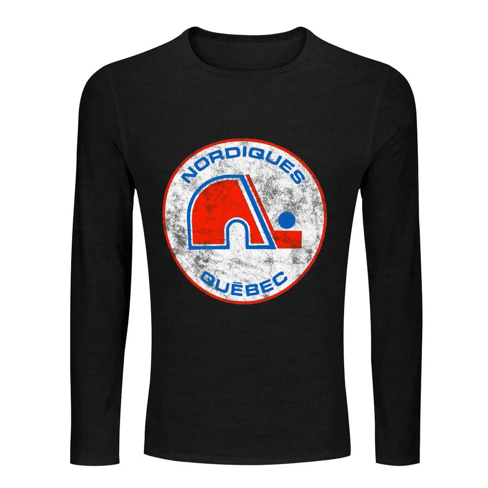 Quebec Nordiques с ношенным логотипом - длинная футболка Old Time Hockey Teams футболки рисунком