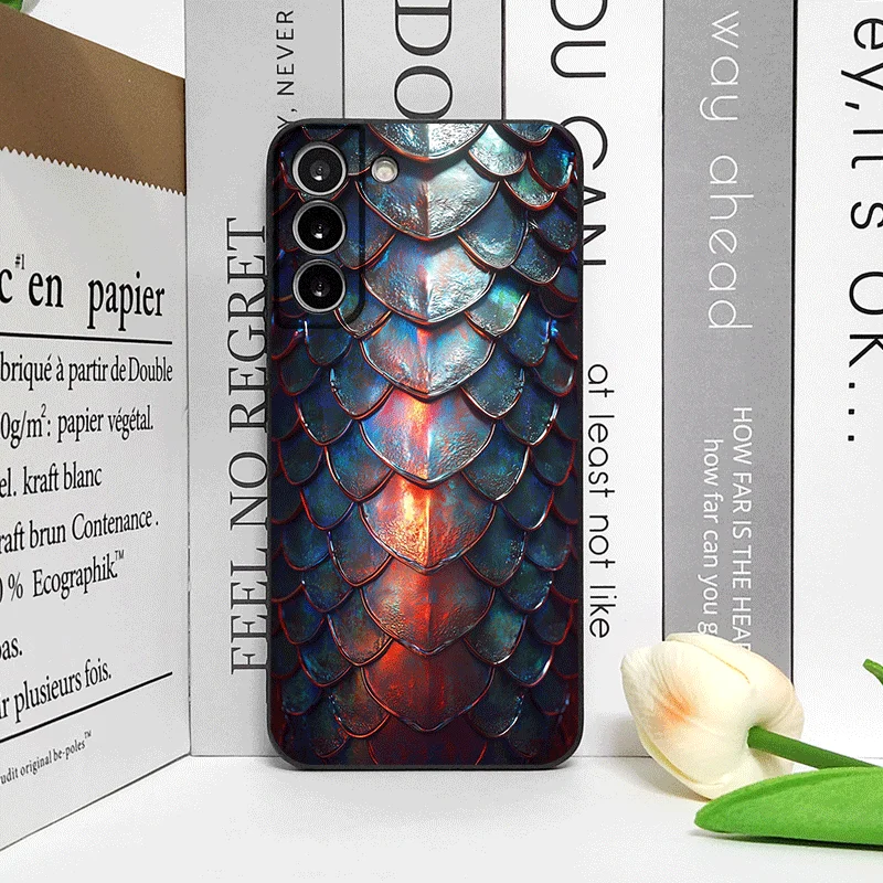 Креативный чехол для телефона с принтом «Черные золотые чешуйки» для Samsung Galaxy S26 S25 S24+ S23 Ultra S22 Plus S21 FE S20, мягкий чехол (art.: 3920d87ef4f00) - 3920d87ef4f00