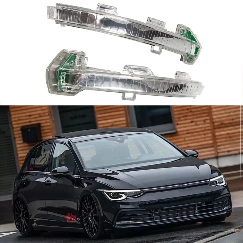 

Car Rear View Side Mirror LED Turn Signal Indicator Light For Golf MK8 2020 - 2021