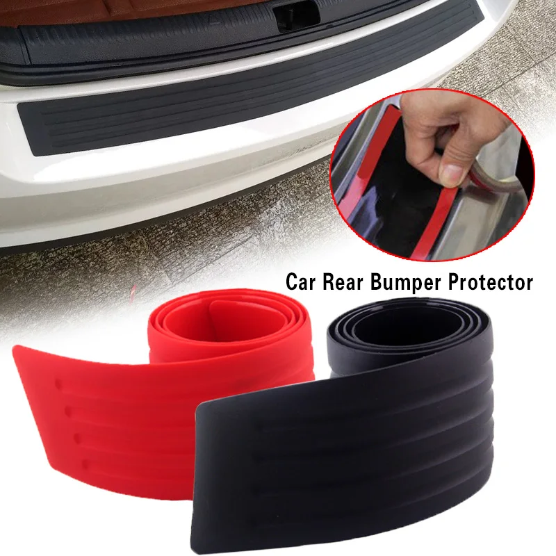 

Universal 104cm 90cm Car Trunk Door Sill Plate Protector Rear Bumper Guard Rubber Mouldings Pad Trim Cover Strip Car Styling