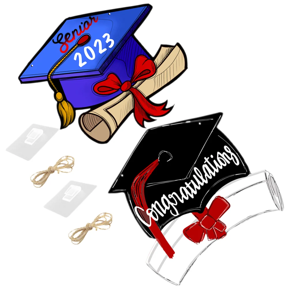 

2 Pcs Decoration Home Grad Decor Graduation Decor College Party Decorations Holiday Decorations Grad Party Favors