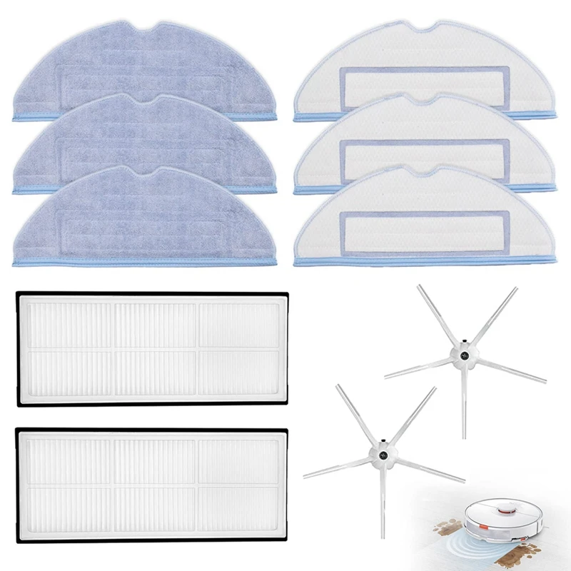 

1 Set Side Brushes HEPA Filters Mop Pad Vacuum Cleaner Side Brushes Side Brushes Replacement Accessories For Roborock S7 T7S