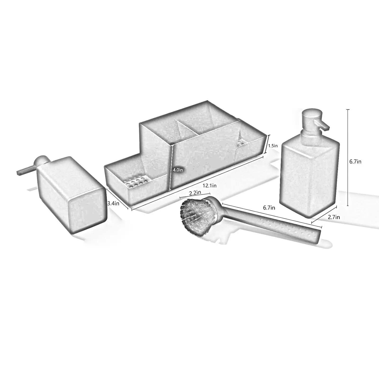 Портативная бутылка-органайзер для мыла с отделением хранения 4 шт.
