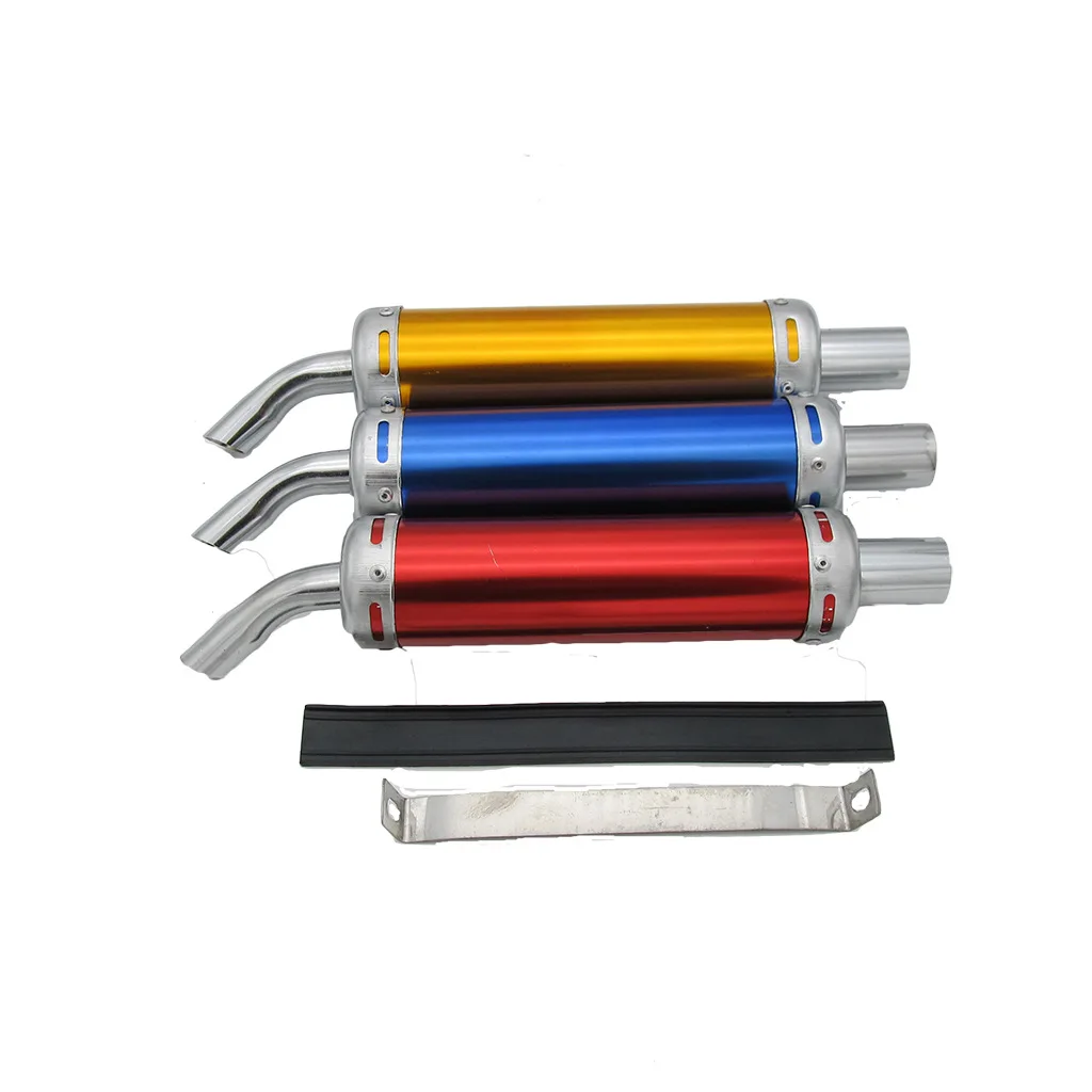 

Универсальный цветной металлический выхлопной глушитель для мотогонок, 28 мм, бесшумный глушитель, 2-тактный выхлопной глушитель для мотоцикла