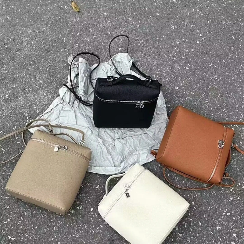 New 2023 Luxury Designer LP Handbag Backpack Simple Fashion Top Layer Cowhide Soft Casual Trend Rice Box Bag Brand Women's Bag