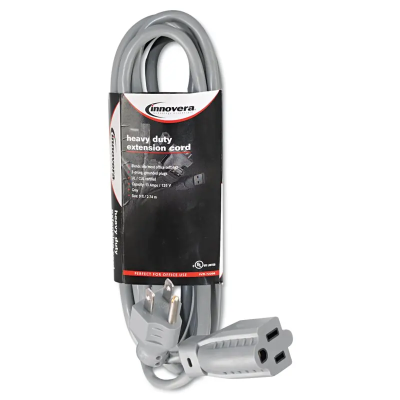 

Heavy-duty Extension Cord, 9ft, Gray