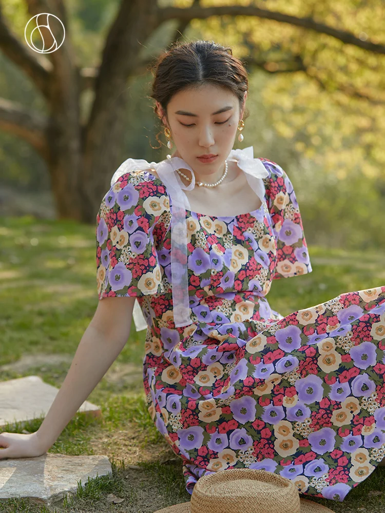 

Женское плиссированное платье DUSHU, элегантное романтичное тонкое ТРАПЕЦИЕВИДНОЕ ПЛАТЬЕ до колена с квадратным вырезом, лето 2022